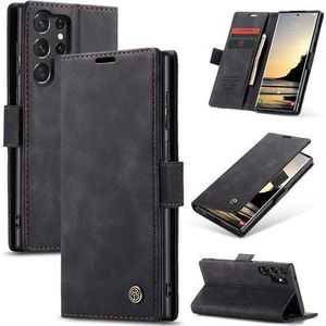 Caseme Retro Wallet Flip Cover for Samsung Galaxy S25 Ultra–Premium PU Leather Kickstand Case with Card Slots