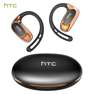 Htc NE35  Open-Ear Wireless Earbuds 48-Hour Long Playtime  Spatial Audio  Deep Bass - Black