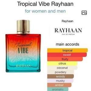 Al rayhan Tropical Vibe – Fruity, Floral, Fresh, Woody – Eau de Parfum Spray Long-Lasting Fragrance for Everyone, 3.4 Ounce / 100 ml