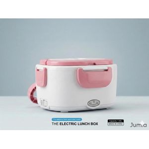 Electric lunch box food warmer - portable heated lunch box1.05l -pink & white 