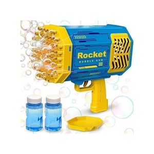 Rocket Bubble Gun Automatic Bubble Blower Toy with LED Lights Battery Operated Bubble Maker for Kids Indoor Outdoor Play
