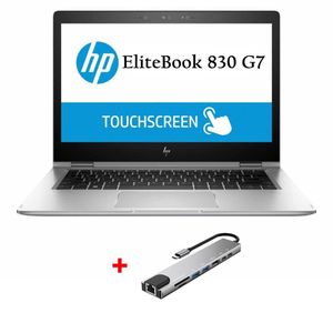 HP Refurbished EliteBook 830 G7 Core i7 16GB 512GB SSD 10th Gen TOUCHSCREEN 13.3 Inch FHD Windows 11 Pro, Office 2021 Laptop + 8in1 Hub