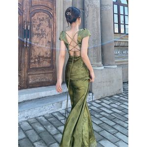 Elegant Evening Gown For Women Summer Velvet Midi Bodycon Dress Women  Sleeveless Off Shoulder Backless Party Club Dresses