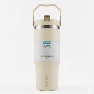 30oz Large Capacity Portable Car Cup with Straw & Handle – Insulated Travel Mug – Leakproof Water Bottle 