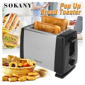 Sokany  Pop Up Toaster 2-Slice Stainless Steel Bread Toaster with Adjustable Browning, Auto Pop-Up, Removable Crumb Tray, Cool-Touch Housing for Fast Even Toasting