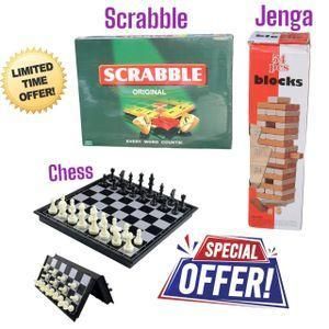 Limited board games OFFER Scrabble,chess,draught 3in1 classic combo board game set