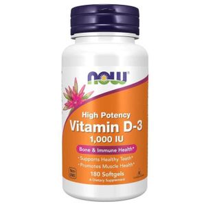 Vitamin D3 1000 IU – Immune & Bone Support Supplement – 180 Softgels (6 Months Supply)