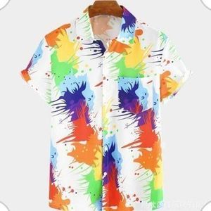 Berrykey Mens Vintage Graffiti Patterned Shirts Short Sleeve Polo Official T-Shirts