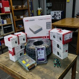 Hikvision 8 1080P Full HD 2MP Stunning Image Quality Enhanced Video Quality CCTV Cameras Complete System Kit Package -100M Rg59 Coaxial Cable+500GB Harddisk + 8 Channel DVR Machine