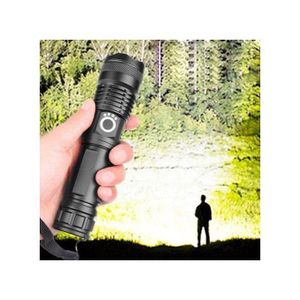 P50 Ultra-Bright Tactical Flashlight 2000 Lumens USB-C Rechargeable Zooming Torch with 18650 Battery (Waterproof, 1.5km Beam, SOS Mode)