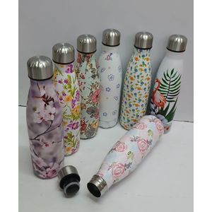 Stainless Steel Thermo Bottle 500ml Double Wall Vacuum Insulated Water Bottle Keeps Drinks Hot or Cold Leak Proof Durable Travel Mug for Home, Office, Gym