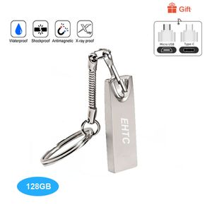 Mini USB Flash Drive - Silver 128GB