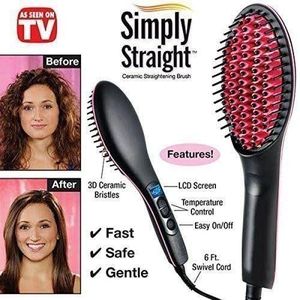 Simply Straight  Hot Comb Ceramic Hair Brush Straightener