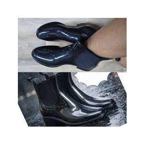 Black Shiney Rubber Gumboots 