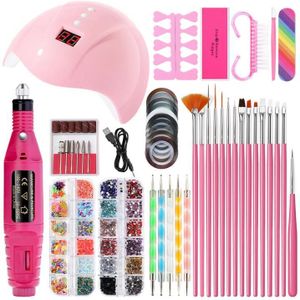 Manicure Set For Nail Accessories Kit Nail Drill Machine Set With UV LED Nail Dryer Lamp Manicure Sequins Multible Tools