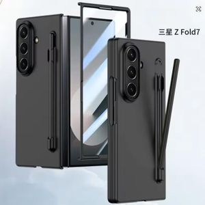 Samsung Galaxy Z Fold 7 Luxury Ultra Thin Matte Pen Slot And Stylus Case with Steel Film Shockproof Protection Phone Case/ cover