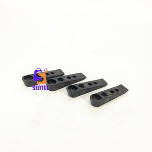 Black 4 Pack Rubber Door Stopper Wedges, Non Marking, Anti Slip