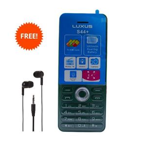Luxus S44+ 2.4" Display Triple Sim 32MB+32MB RAM Wireless FM Bluetooth Bright Torch HD Camera 3,000mAh Battery + Free Earphones