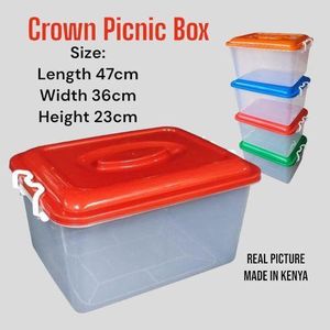 Crown 1pc Plastic Picnic Box perfect companion for family outings, school, office, or travel. Designed with durability and convenience in mind, it keeps your meals fresh, well-organized, and easy to carry