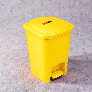 30L Yellow Hard Plastic Easy Disinfect Hygienic Use Step Pedal Waste Garbage Dust Bin