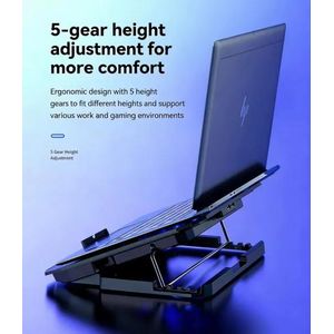 Cooler Ice Master N106 Laptop Cooler Dual Fan Metal Mesh Cooling Stand for Gaming Laptop