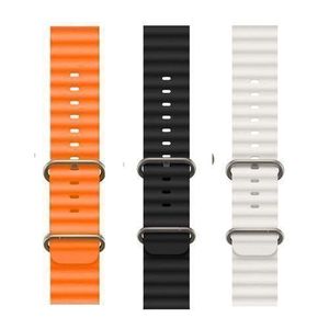 3 Pack Ocean Ultra Band Compatible For Ultra Watch 49mm 44mm 45mm, Soft Silicone Adjustable Loop Titanium Buckle Sport Strap For Series 8 Ultra Kd99 X8 S8 S9 Ultra Smartwatch