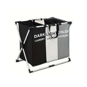 3 Compartments Foldable Laundry Basket