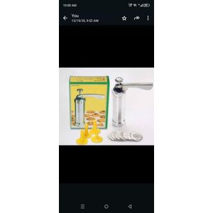 Stainless Steel 24-Option Cookie & Biscuit Making Machine – Manual Press with 24 Interchangeable Designs Discs for Home Baking