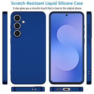 Soft Flexible Silicone Case for Samsung Galaxy S25 FE FE, Shockproof Anti-Scratch Slim TPU Protective Back Cover (Blue)