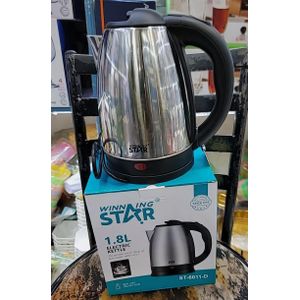 WINNING STAR 1.8 Litres WINNINGSTAR Electric Kettle – Fast Boiling Stainless Steel Hot Water Kettle with Auto Shut-Off and Boil-Dry Protection, 1500W