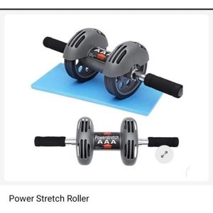power stretch High Quality Double Ab Wheel Roller Anti Skid Wheels For Abs Workout Core Abdominal Exercise, Flatten Tummy For Men And Women Home Gym Fitness Equipment(Multicolor)(Ab Wheel Roller)