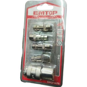 Emtop 5 Pieces Quick Coupler Set PNEUMATIC CONNECTOR