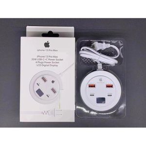 Apple 35W Type C + C Power Socket  4 Plug  Power Socket LCD Digital Display For Iphone SAMSUNG