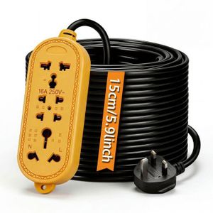 UKRK  15-meter power strip, Multi Universal Hole High Power Extension Socket, Extra Long Flexible Wire UK BS Plug Heavy Duty Power Extension Strip For Construction Site & Daily Home Use
