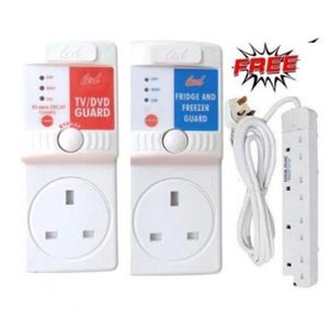 Power King 4 Way Power Extension Cable + TV & Fridge Guard 