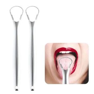 2pcs Tongue Scraper Tongue Cleaner Stainless Steel Tongue Coating Brush