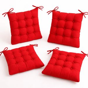 4pcs tufted Red chair pads(cushions)