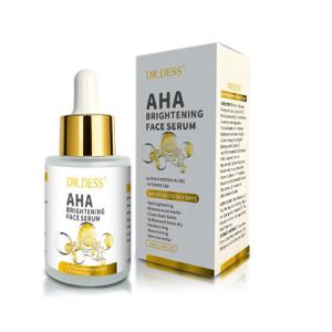Natural AHA Brightening Face Serum with Vitamin C, Niacinamide & Hyaluronic Acid, Anti-Acne, Dark Spots Fading, Hydrating, Skin Barrier Repair for Sensitive & Acne-Prone Skin 30ml