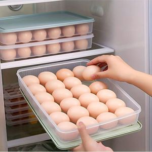 Acrylic 32-Egg Storage Organizer – Double Layer Fridge Egg Holder with Drawer Design