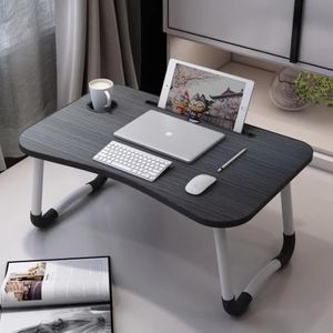 Ultra Large Portable Laptop Bed Table Foldable Desk with Cup Holder Multi Functional Computer Desks Bed Desk for Laptop - Black