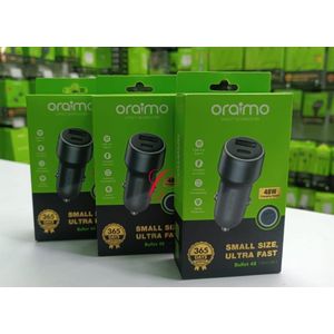 Oraimo  Bullet 48 48W Fast Car Charger Dual Port USB-A + Type-C PD & QC 3.0 Compact Car Charger With Safety Protection