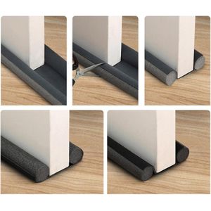 2 pieces Door Bottom Sealing Strip Sound Insulation Door and Window Gap Rubber Strip Door Draught Excluder Double Sided Removable Foam Draft Excluder Tape