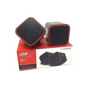 Microkingdom USB 2.0 External Laptop Speakers Model R18 – Compact USB-Powered Sound Bar with 3.5mm AUX, Plug & Play.