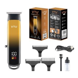 Professional Hair Trimmer – Stainless Steel Blades, LCD Display, USB-C Rechargeable.