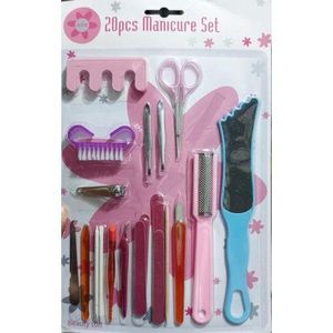 Manicure Nail Clippers Kit Pedicure Set Nail 20Pcs+FREE CLEA NAIL TIP 12PCS