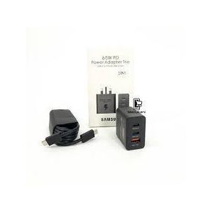 Samsung Original Trio Power Adapter 350 – 65W Super Fast Wall Charger with 3 Ports (2 USB-A & 1 Type-C) – Smart Power Distribution, Overheat Protection & Compact Design for Phones, Tablets & Laptops