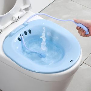 Premium Yoni Sitz Bath Basin for Postpartum Care and Vaginal Wellness - Foldable Over-the-Toilet Soaking Basin for Hemorrhoid Relief and Feminine Hygiene - Universal Fit Hip Bath Tub with Manual Flusher Pump
