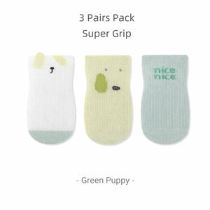 Super Grip Anti-Slip Baby Mesh Socks - Antibacterial Long-staple Cotton Toddler Socks - 3 Pairs Breathable Non-Skid Gift Set