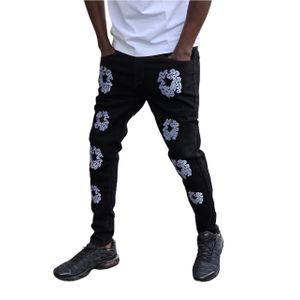 Hiphop Floral Men Slim Fit Jeans