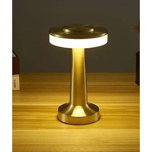 Metal LED Table Lamp, Retro Gold Touch Sensor Lamp, Rechargeable Battery, 3-Level Dimmable Warm Light, Night Light for Kids, Bedside, Bedroom, Nursery, Cafe Decor